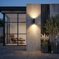 A cylindrical outdoor wall lamp with dual lighting (Up-Down Light)