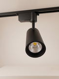 Track lights in black with a prominent geometric design.