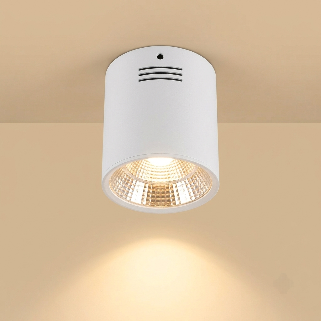 Gold surface-mounted COB LED puck spotlight
