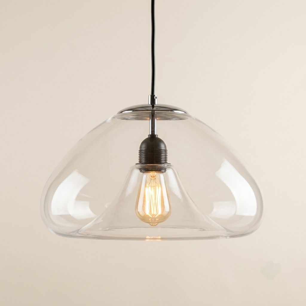 Textured amber quilted glass pendant light