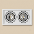 White double-head recessed COB LED spotlight