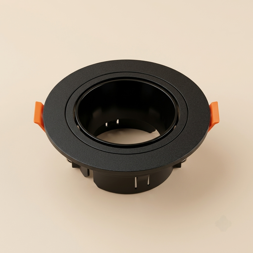 Black adjustable gimbal recessed spotlight trim