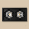 Black double-head recessed COB LED spotlight