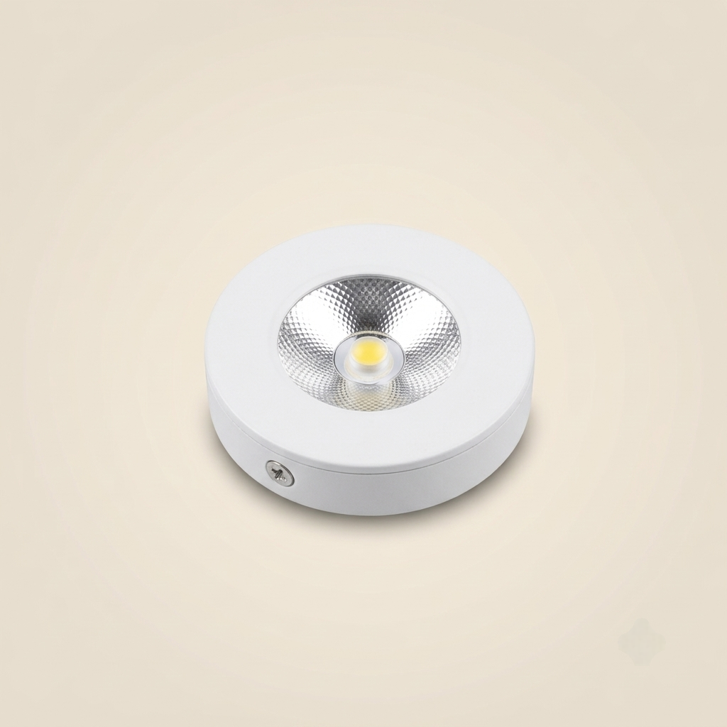 White surface-mounted COB LED puck spotlight