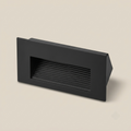 Recessed rectangular LED stair step light, matte black
