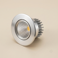 Silver recessed COB LED spotlight module with heat sink