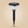 Solar pathway light with faceted crystal-look diffuser