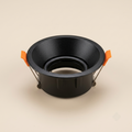 Black stepped double-ring baffle recessed spotlight trim