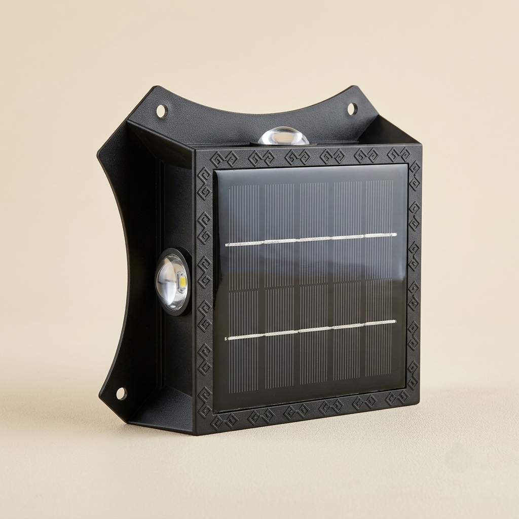 Decorative patterned solar wall sconce