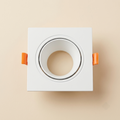 White square adjustable gimbal recessed spotlight