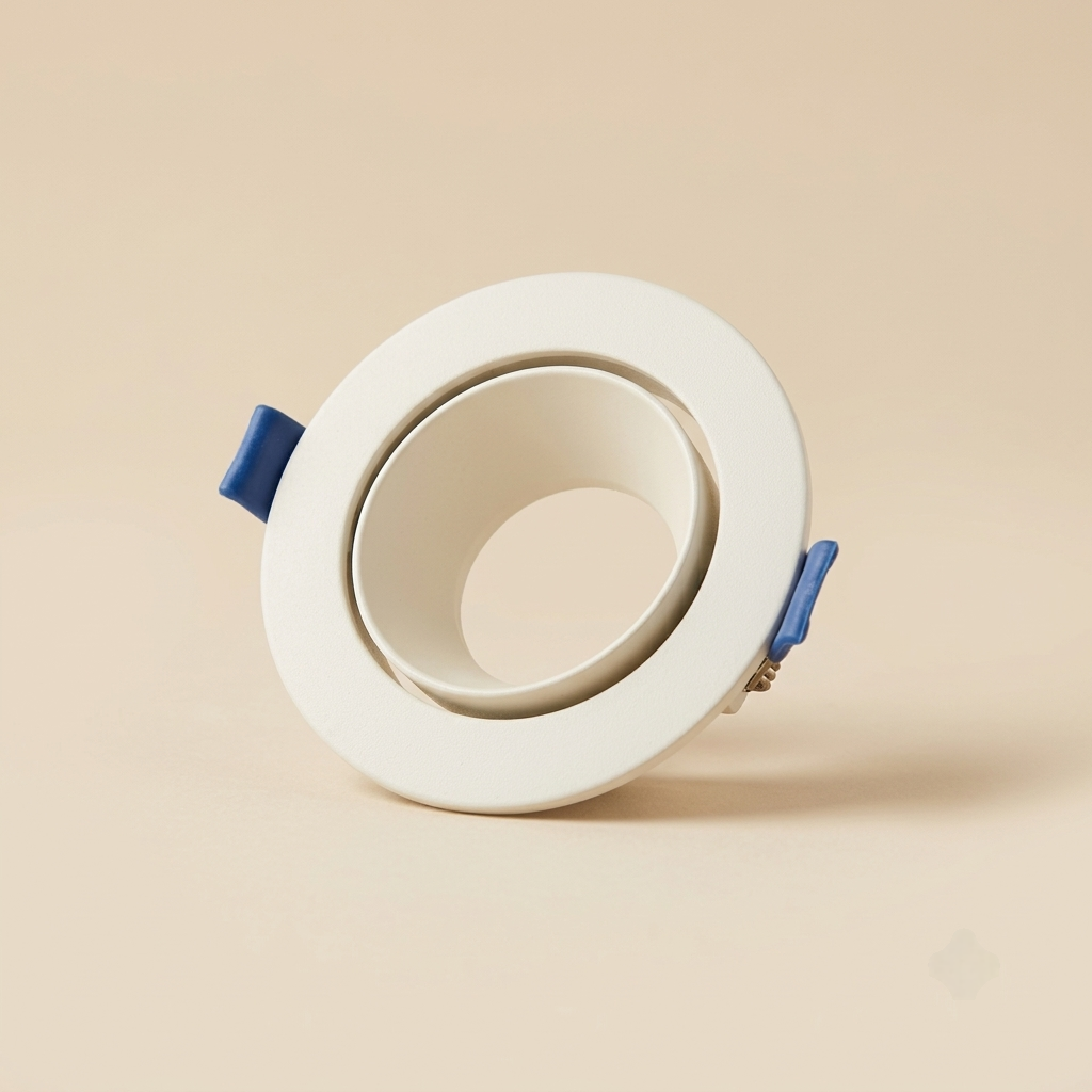 White adjustable gimbal recessed spotlight trim