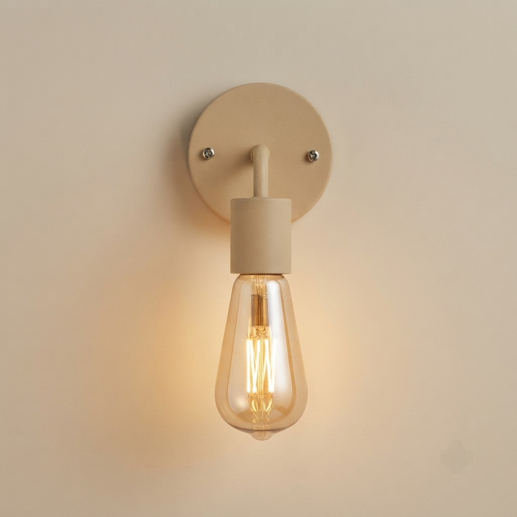 Minimalist wall sconce with exposed bulb socket