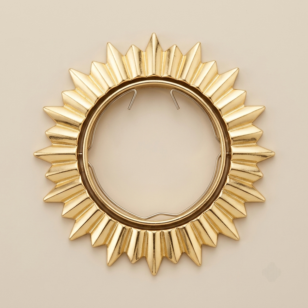 Gold sunburst decorative recessed spotlight trim
