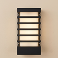 Black cottage-style outdoor wall lantern