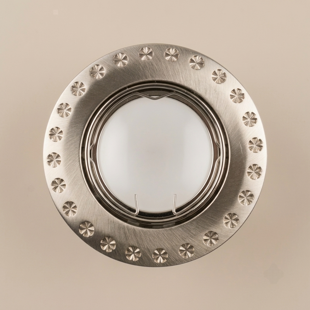 Brushed silver surface-mounted COB LED puck spotlight