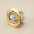 Brass recessed COB LED spotlight module with heat sink