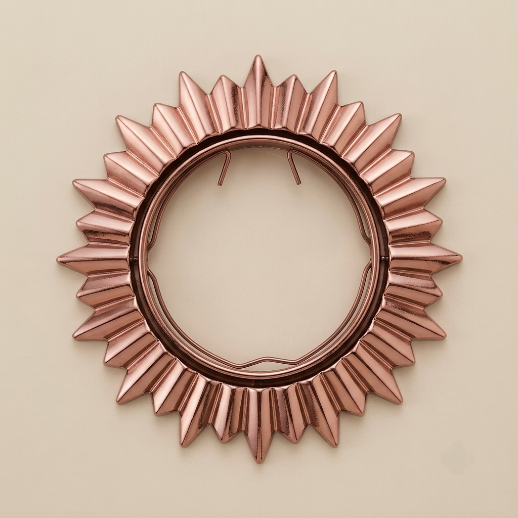 Copper sunburst decorative recessed spotlight trim
