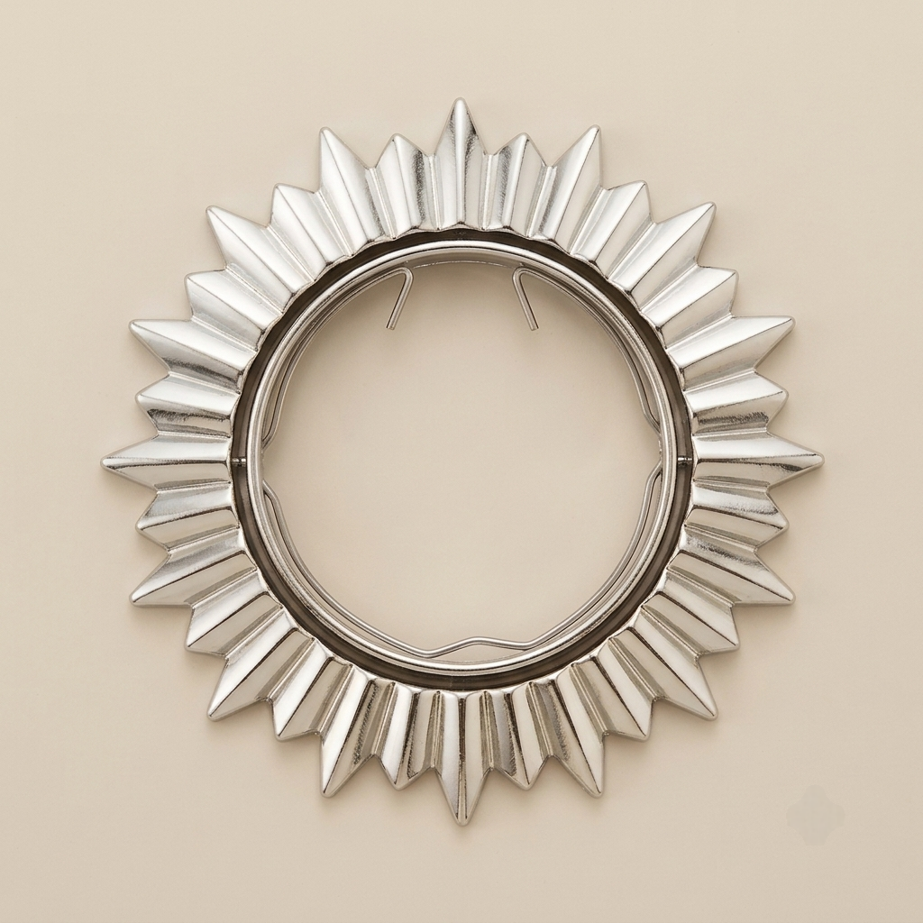 Chrome sunburst decorative recessed spotlight trim