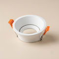 White stepped double-ring baffle recessed spotlight trim