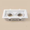 All-white double-head adjustable recessed spotlight